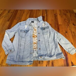 One2one‎ Distressed Light Blue Denim Jacket